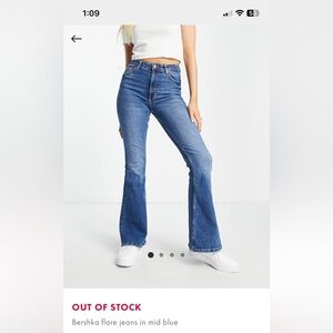 Bershka Medium Blue Flare Jeans